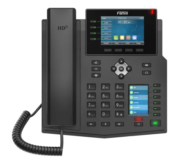 Fanvil X5U business desk phone with color screen and speed-dial keys