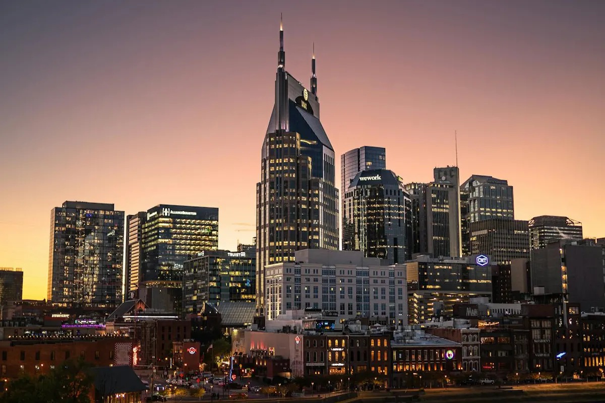 Nashville skyline at dusk — Keylink IT serves local businesses across Middle Tennessee