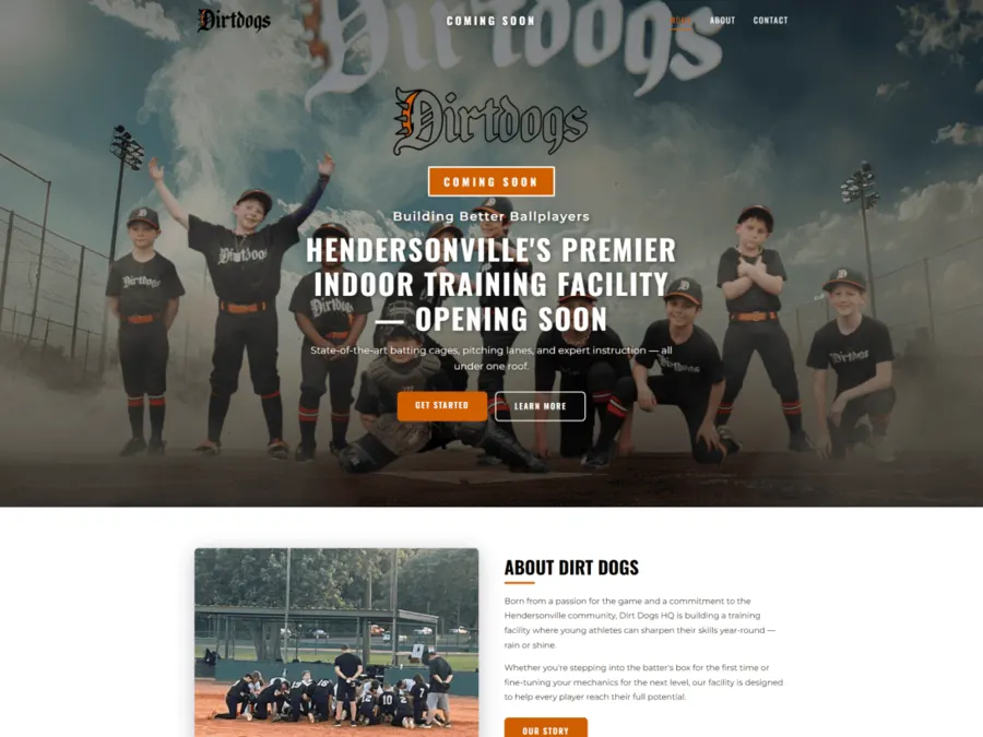 Homepage of the Dirt Dogs HQ website