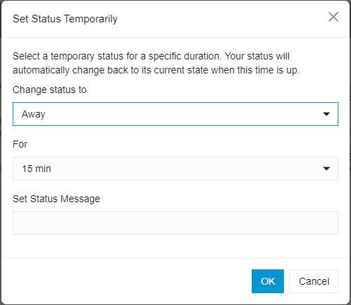 3CX how to set temporary status message